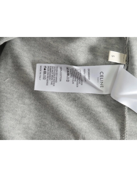 Celine flocked letter patchwork long-sleeved T-shirt TSK1,All order with free shipping Celine