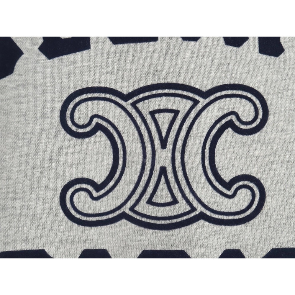 Celine flocked letter patchwork long-sleeved T-shirt TSK1,All order with free shipping Celine