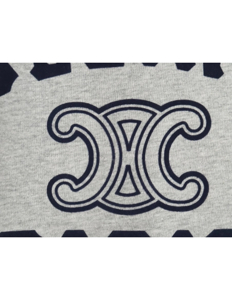 Celine flocked letter patchwork long-sleeved T-shirt TSK1,All order with free shipping Celine