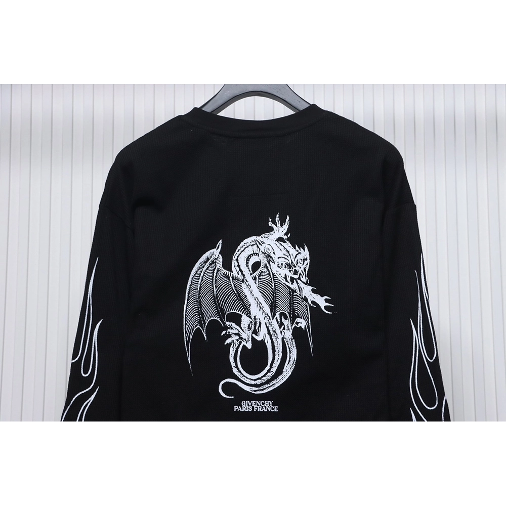 Givenchy Dragon Year Limited Edition Waffle Long Sleeve T-shirt,All order with free shipping Givenchy