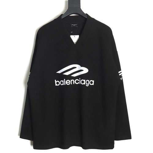 Balenciaga 3B printed V-neck long-sleeved ski T-shirt TSK2,All order with free shipping Balenciaga