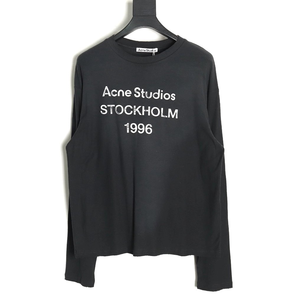 Acne studios 1996 sandblasted distressed washed long-sleeved T-shirt TSK3,All order with free shipping Acne Studios