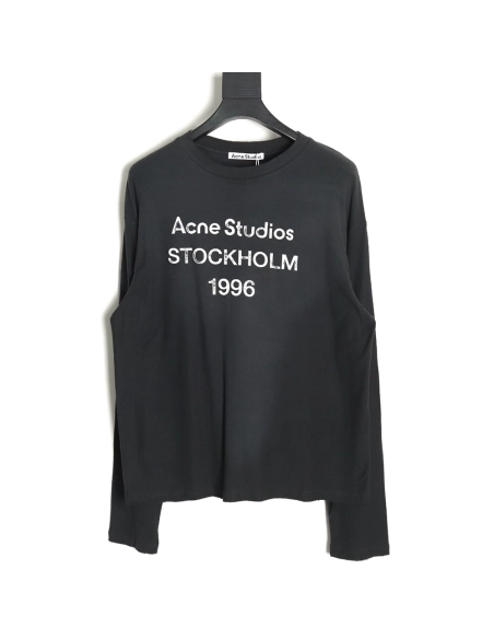 Acne studios 1996 sandblasted distressed washed long-sleeved T-shirt TSK3,All order with free shipping Acne Studios