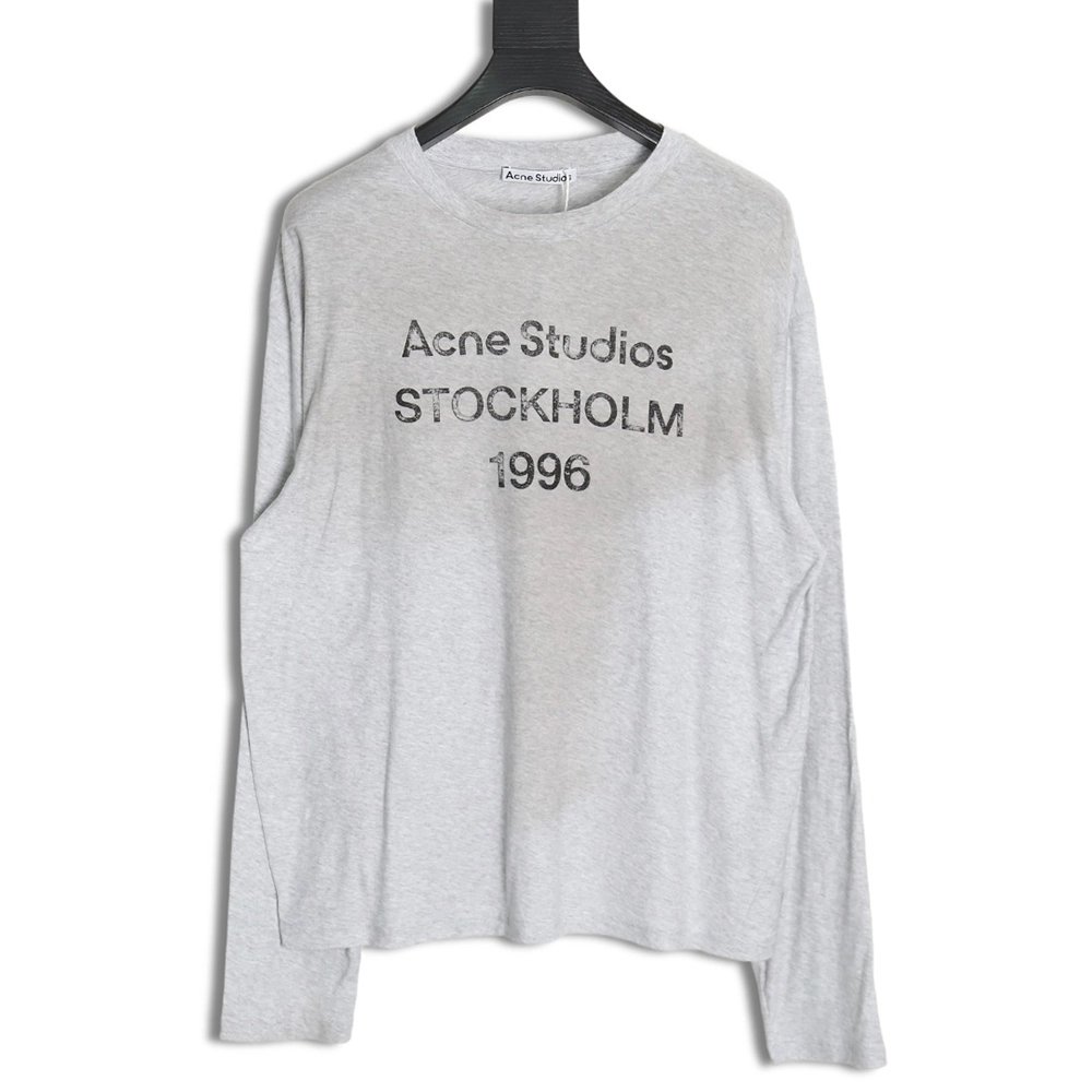 Acne studios 1996 sandblasted distressed washed long-sleeved T-shirt TSK2,All order with free shipping Acne Studios
