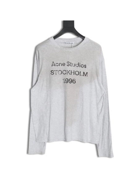 Acne studios 1996 sandblasted distressed washed long-sleeved T-shirt TSK2,All order with free shipping Acne Studios