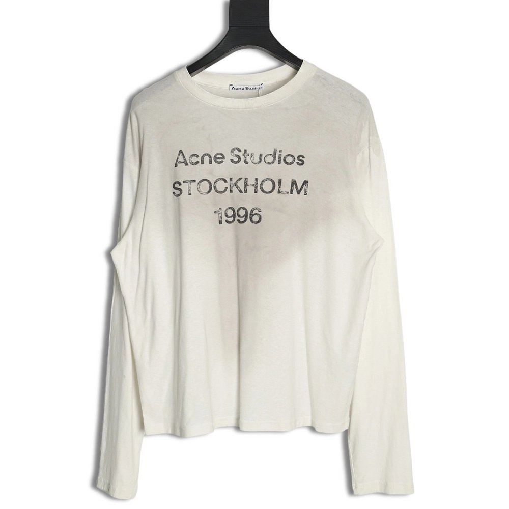 Acne studios 1996 sandblasted distressed washed long-sleeved T-shirt TSK1,All order with free shipping Acne Studios