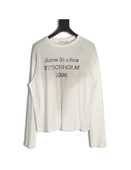 Acne studios 1996 sandblasted distressed washed long-sleeved T-shirt TSK1,All order with free shipping Acne Studios
