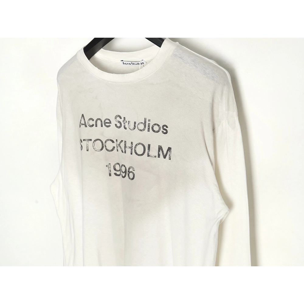 Acne studios 1996 sandblasted distressed washed long-sleeved T-shirt TSK1,All order with free shipping Acne Studios