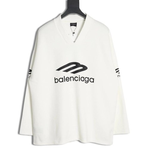 Balenciaga 3B printed V-neck long-sleeved ski T-shirt,All order with free shipping Balenciaga