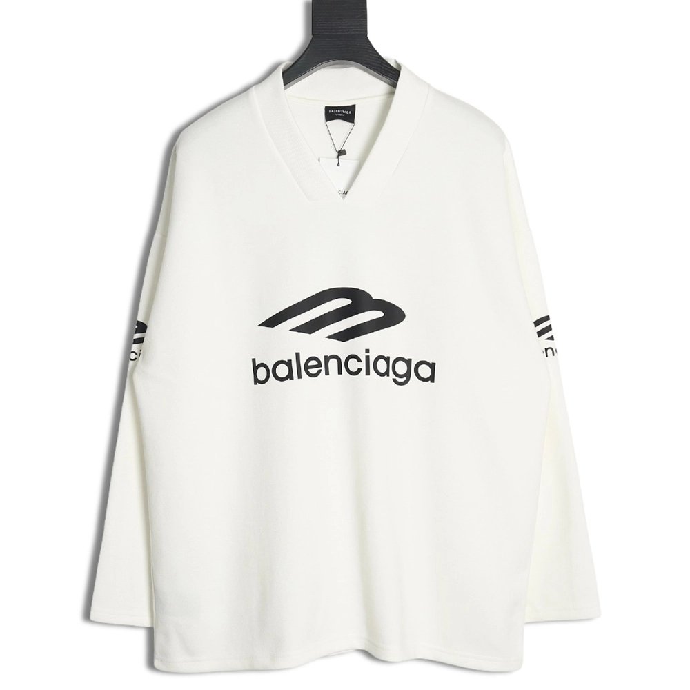 Balenciaga 3B printed V-neck long-sleeved ski T-shirt,All order with free shipping Balenciaga