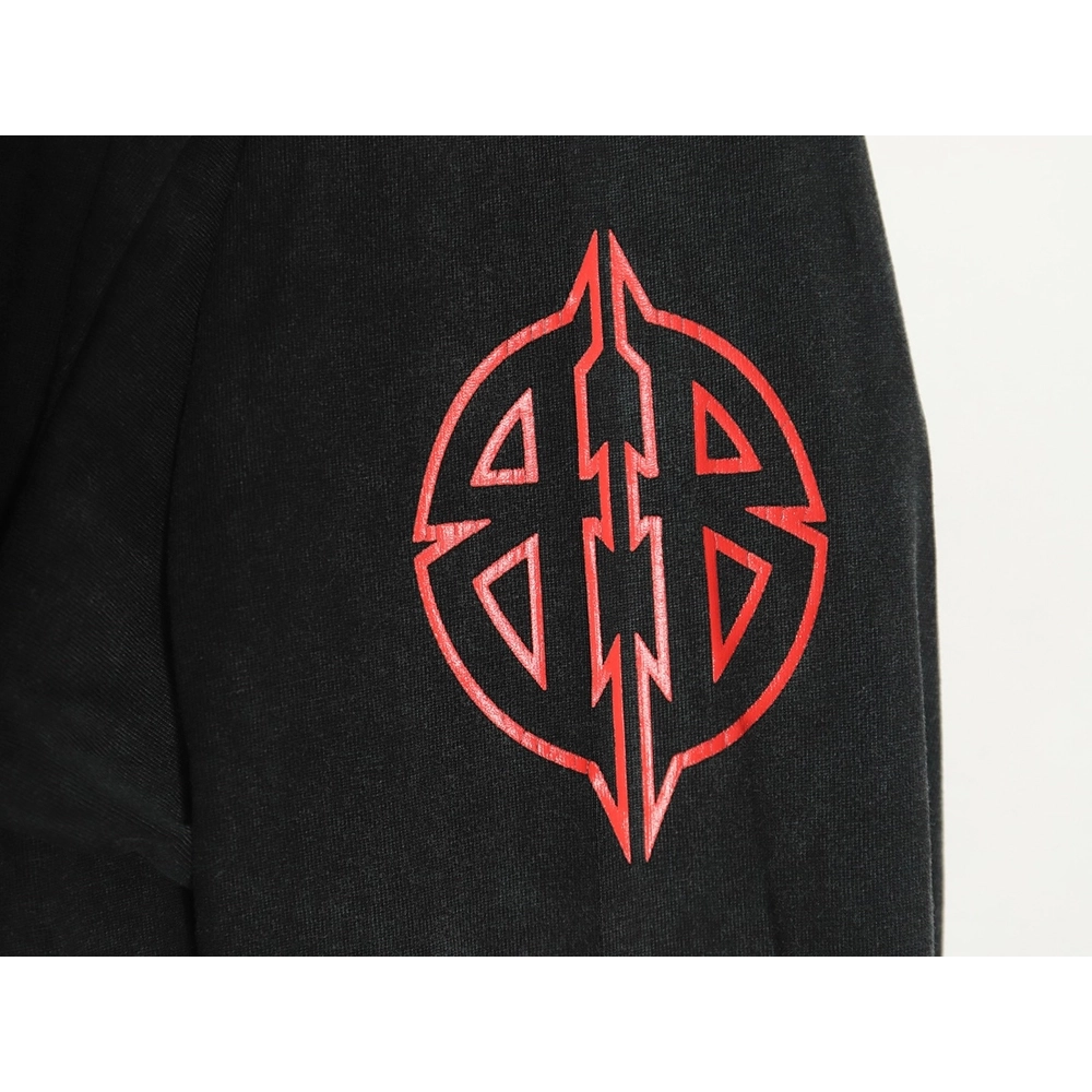 Balenciaga cracked double B washed black long-sleeved T-shirt,All order with free shipping Balenciaga