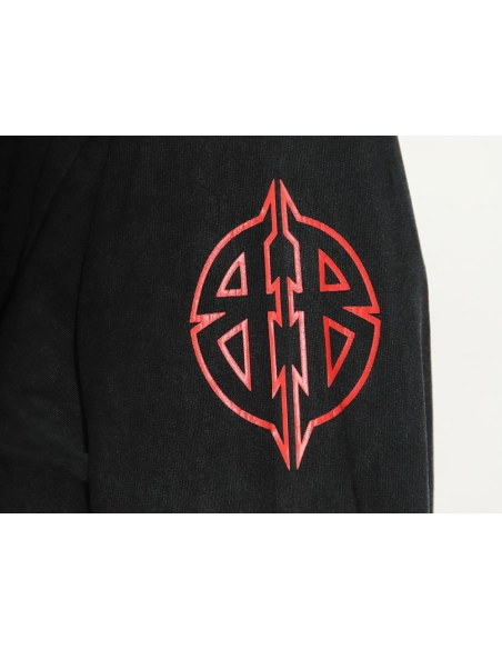 Balenciaga cracked double B washed black long-sleeved T-shirt,All order with free shipping Balenciaga