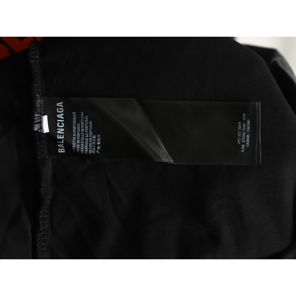 Balenciaga cracked double B washed black long-sleeved T-shirt,All order with free shipping Balenciaga