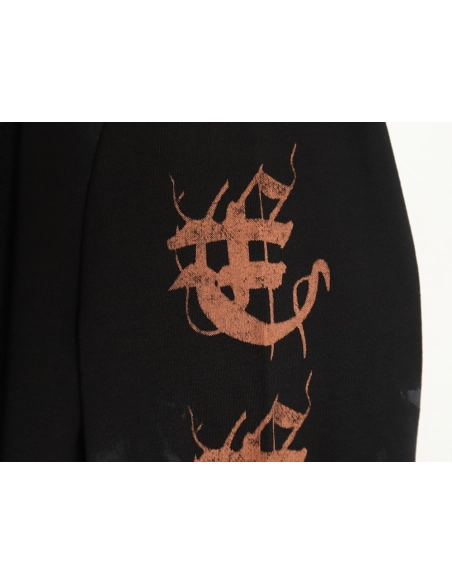 Balenciaga mud-dyed distressed metal Sanskrit long-sleeved T-shirt,All order with free shipping Balenciaga