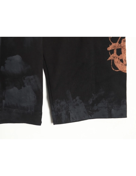 Balenciaga mud-dyed distressed metal Sanskrit long-sleeved T-shirt,All order with free shipping Balenciaga