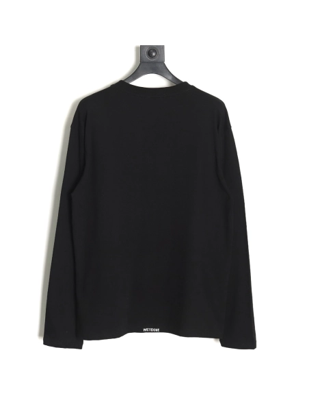 WE11 DONE Pearl Lettering Long Sleeve T-shirt TSK1,All order with free shipping We11done