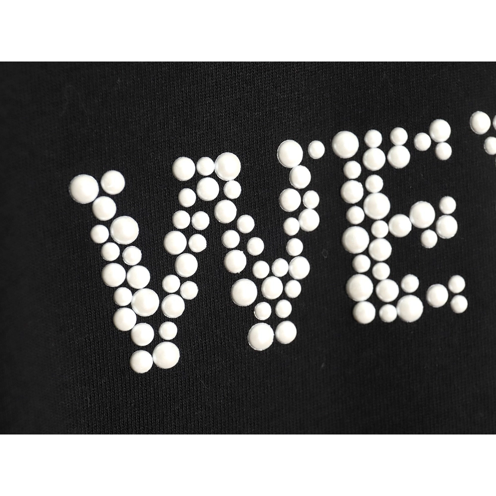 WE11 DONE Pearl Lettering Long Sleeve T-shirt TSK1,All order with free shipping We11done