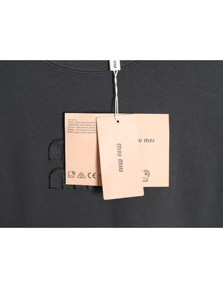 Miu Miu long-sleeved T-shirt with alphabet patchwork TSK1,All order with free shipping Miu Miu