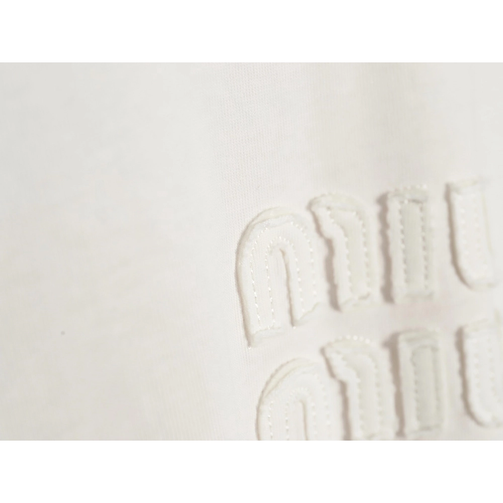 Miu Miu long-sleeved T-shirt with alphabet patchwork,All order with free shipping Miu Miu