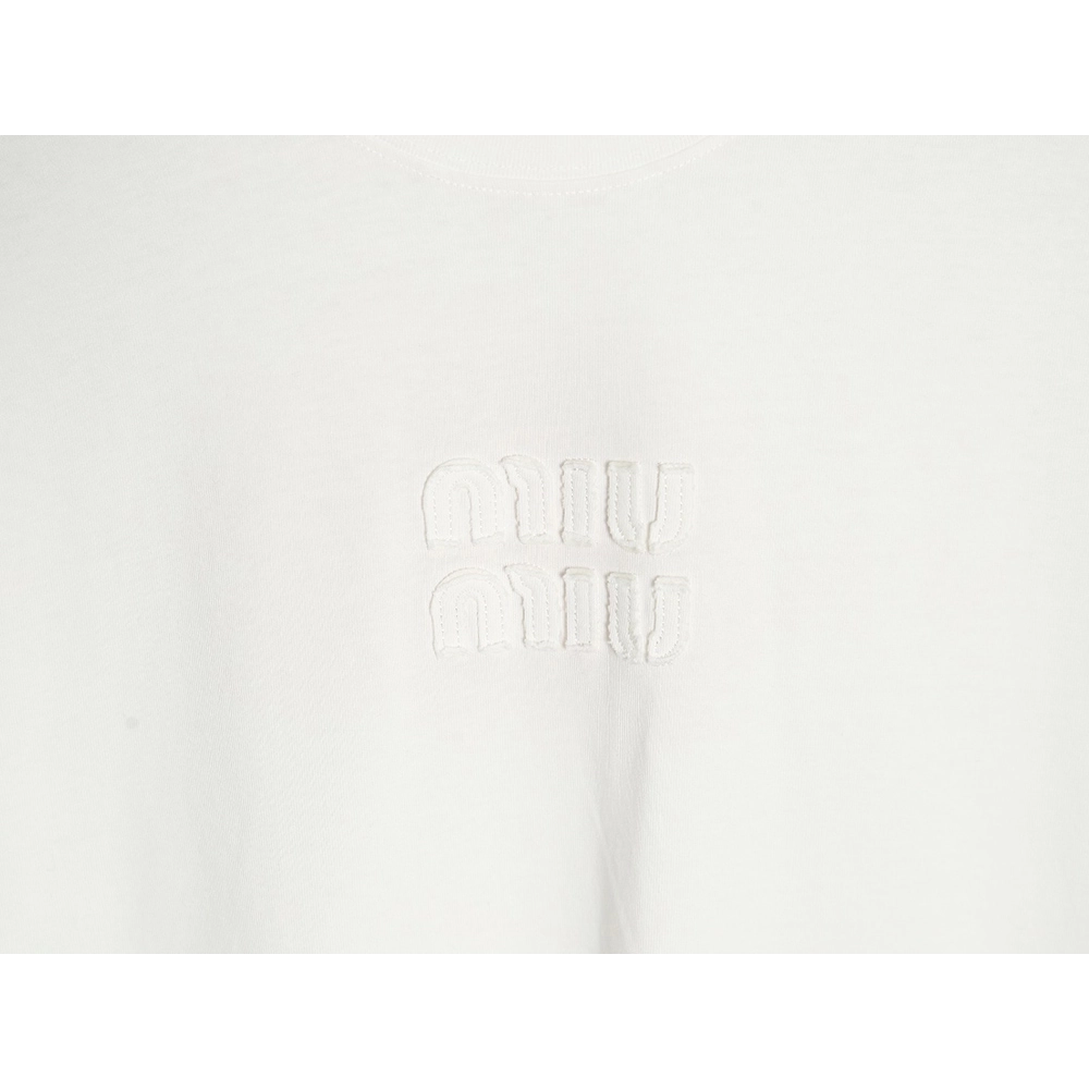 Miu Miu long-sleeved T-shirt with alphabet patchwork,All order with free shipping Miu Miu