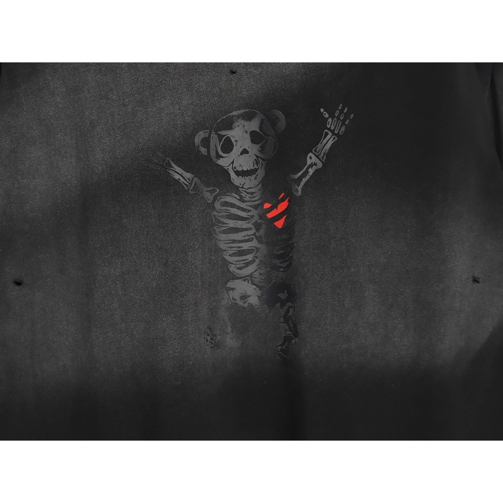 WE11 DONE Heart Skull Gradient Print Long Sleeve T-shirt TSK1,All order with free shipping We11done