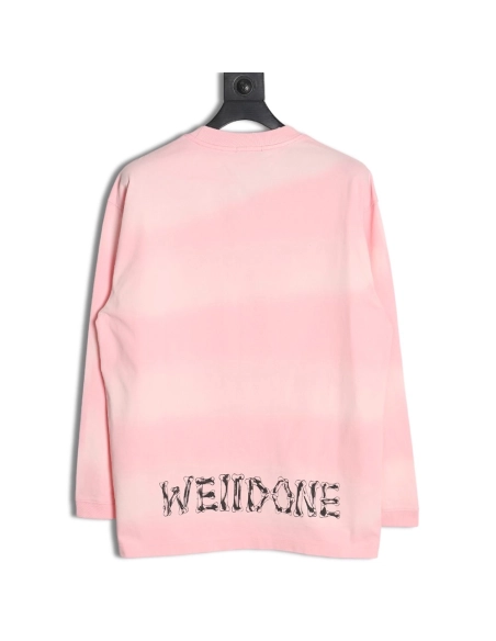 WE11 DONE Heart Skull Gradient Print Long Sleeve T-shirt,All order with free shipping We11done
