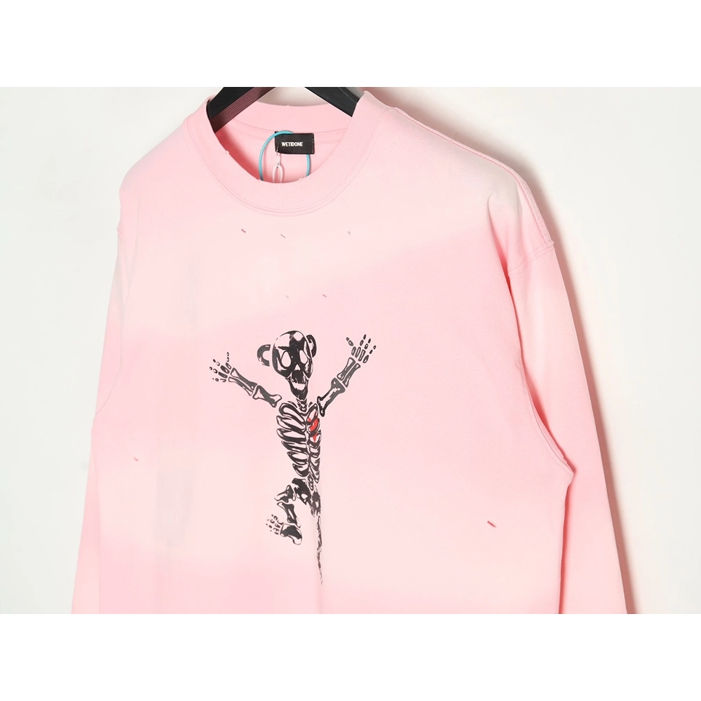 WE11 DONE Heart Skull Gradient Print Long Sleeve T-shirt,All order with free shipping We11done
