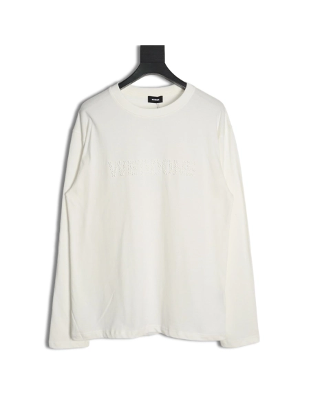 WE11 DONE Pearl Lettering Long Sleeve T-shirt,All order with free shipping We11done