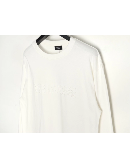 WE11 DONE Pearl Lettering Long Sleeve T-shirt,All order with free shipping We11done