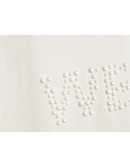 WE11 DONE Pearl Lettering Long Sleeve T-shirt,All order with free shipping We11done