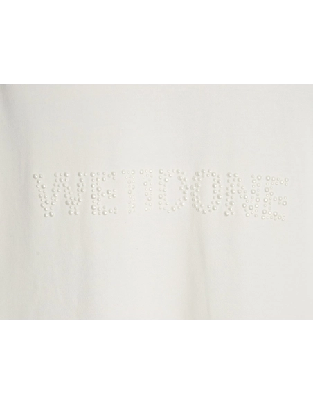 WE11 DONE Pearl Lettering Long Sleeve T-shirt,All order with free shipping We11done
