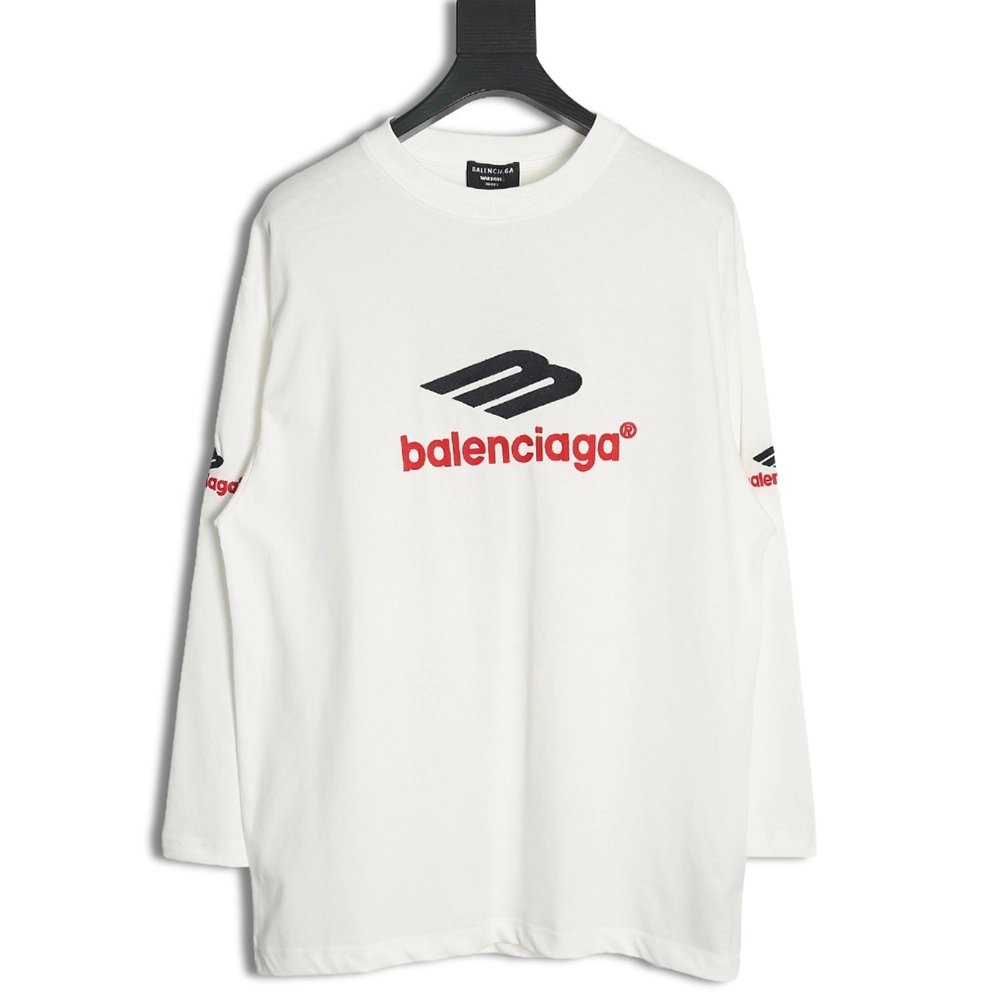 Balenciaga 3B embroidered logo long-sleeved T-shirt,All order with free shipping Balenciaga