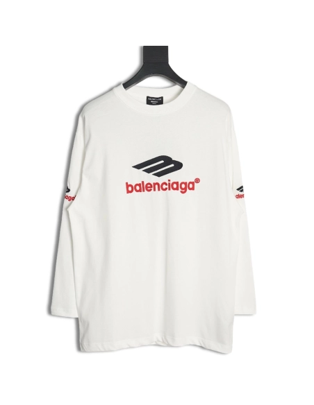 Balenciaga 3B embroidered logo long-sleeved T-shirt,All order with free shipping Balenciaga
