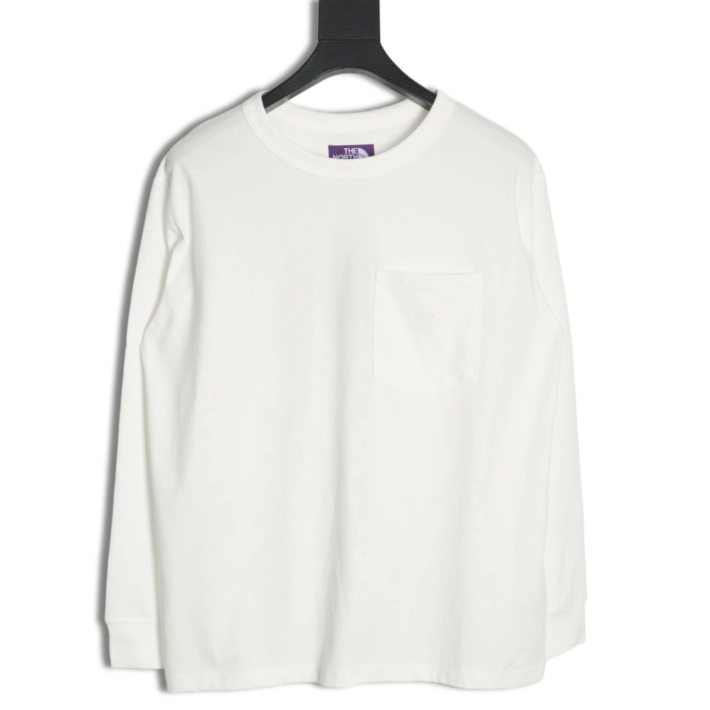 The North Face Purple Logo Embroidered Long Sleeve T-Shirt,All order with free shipping The North Face