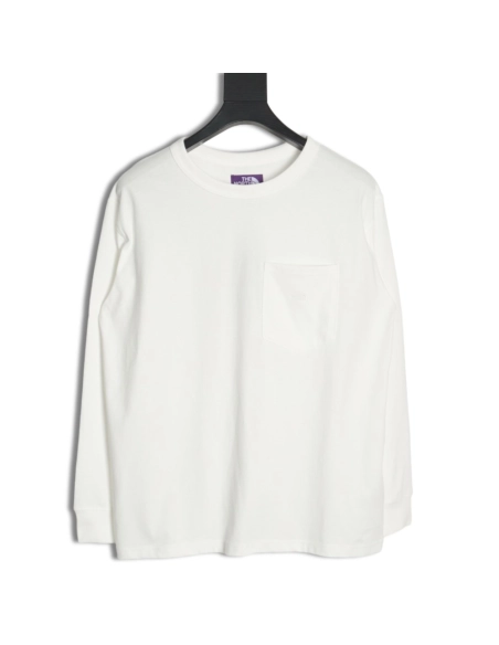 The North Face Purple Logo Embroidered Long Sleeve T-Shirt,All order with free shipping The North Face