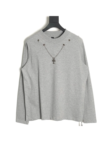 Chrome hearts hardware cross pendant long-sleeved T-shirt TSK1,All order with free shipping Chrome Hearts with free shipping
