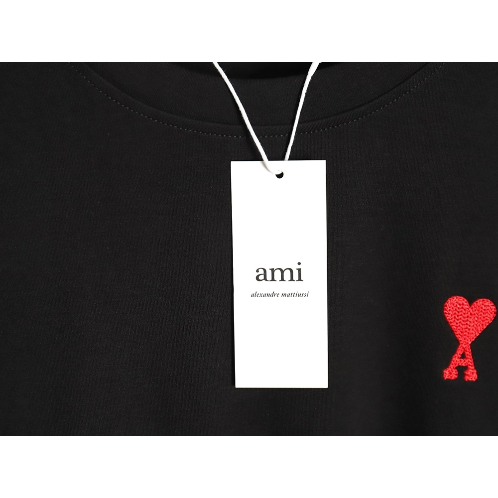 Ami small heart logo embroidered long sleeve T-shirt TSK1,All order with free shipping Ami
