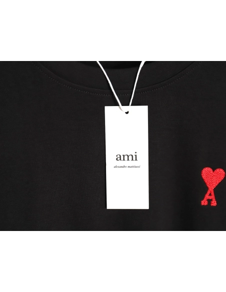 Ami small heart logo embroidered long sleeve T-shirt TSK1,All order with free shipping Ami