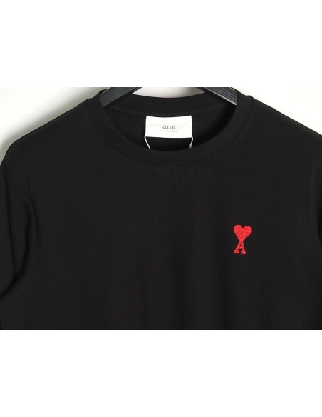 Ami small heart logo embroidered long sleeve T-shirt TSK1,All order with free shipping Ami