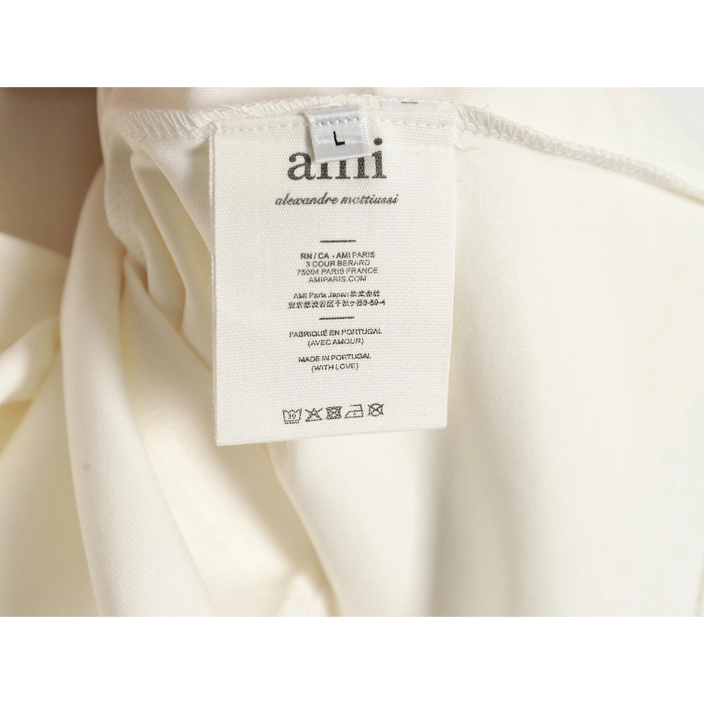Ami small heart logo embroidered long sleeve T-shirt,All order with free shipping Ami
