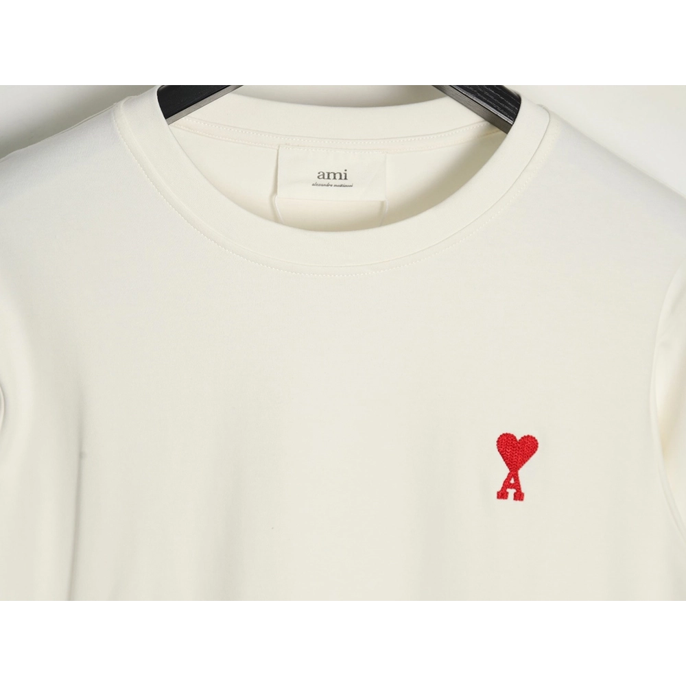 Ami small heart logo embroidered long sleeve T-shirt,All order with free shipping Ami