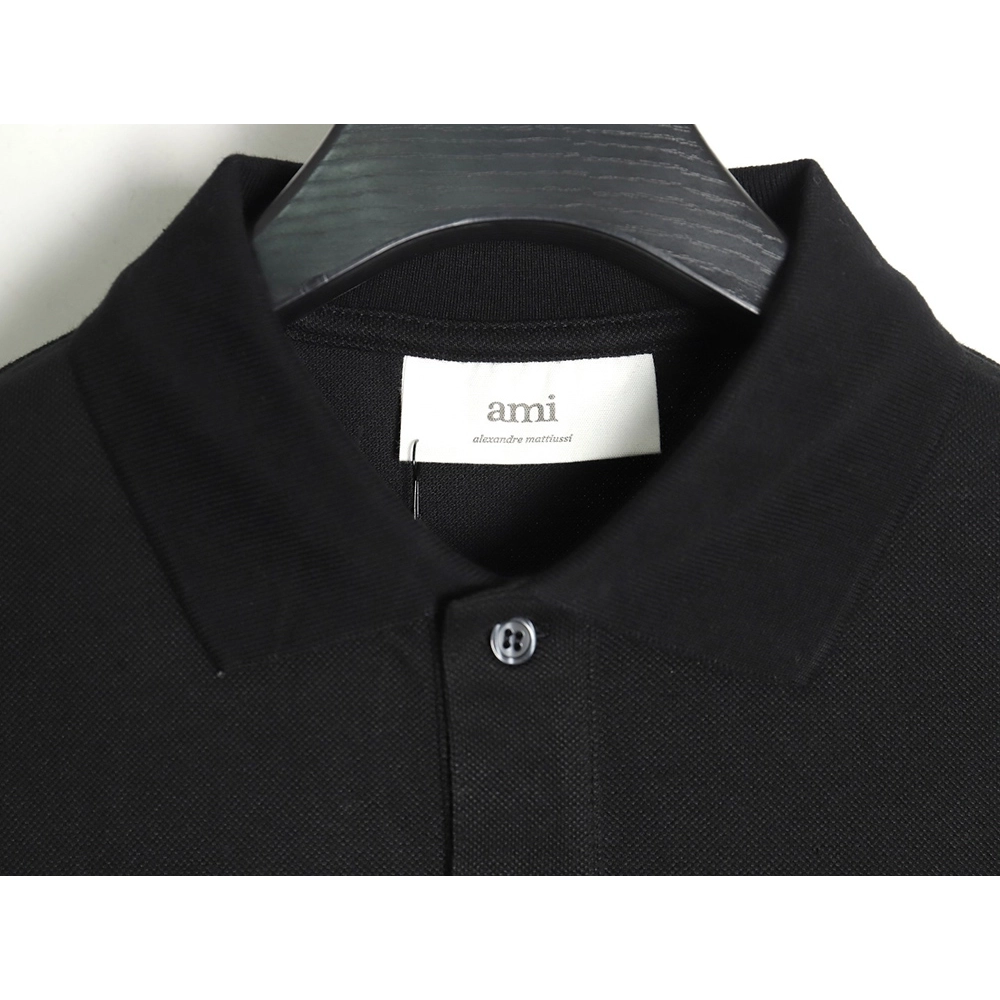 Ami Paris Love Ribbon Lapel Long Sleeve T-shirt TSK1,All order with free shipping Ami