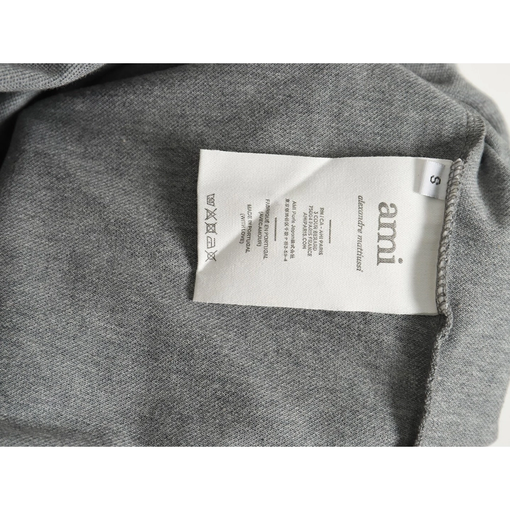 Ami Paris Love Ribbon Lapel Long Sleeve T-shirt,All order with free shipping Ami