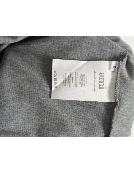 Ami Paris Love Ribbon Lapel Long Sleeve T-shirt,All order with free shipping Ami