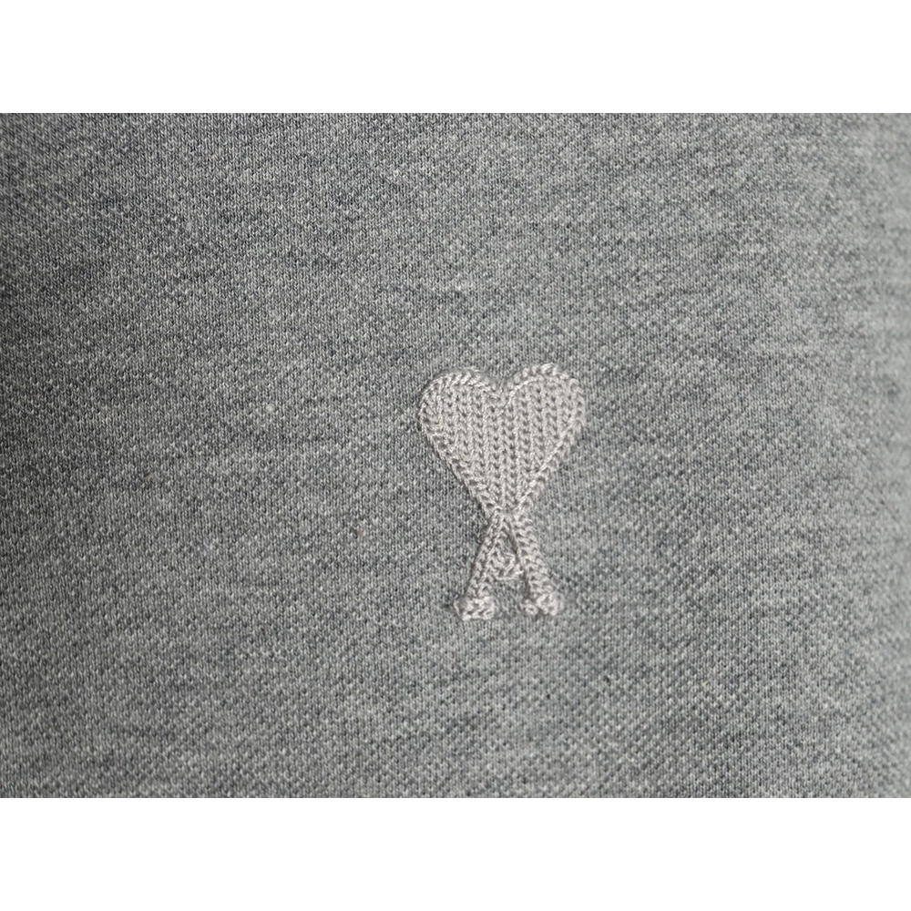 Ami Paris Love Ribbon Lapel Long Sleeve T-shirt,All order with free shipping Ami