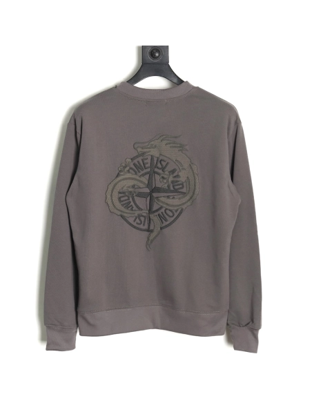 Stone Island Year of the Dragon Embroidered Long Sleeve T-Shirt,All order with free shipping Stone Island