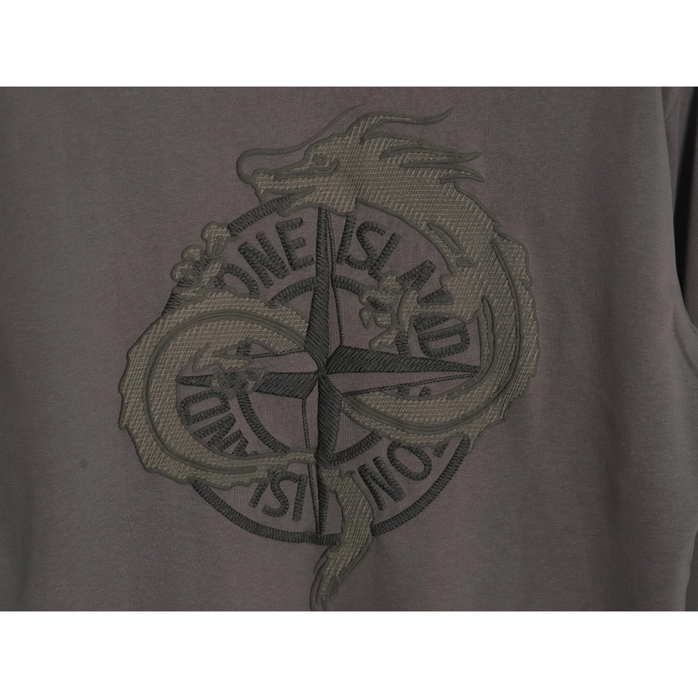 Stone Island Year of the Dragon Embroidered Long Sleeve T-Shirt,All order with free shipping Stone Island