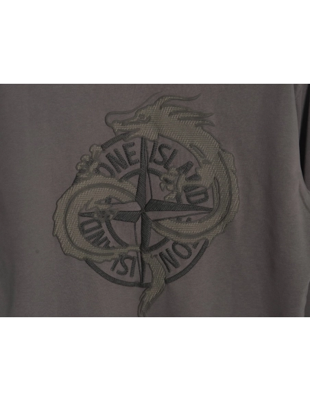 Stone Island Year of the Dragon Embroidered Long Sleeve T-Shirt,All order with free shipping Stone Island