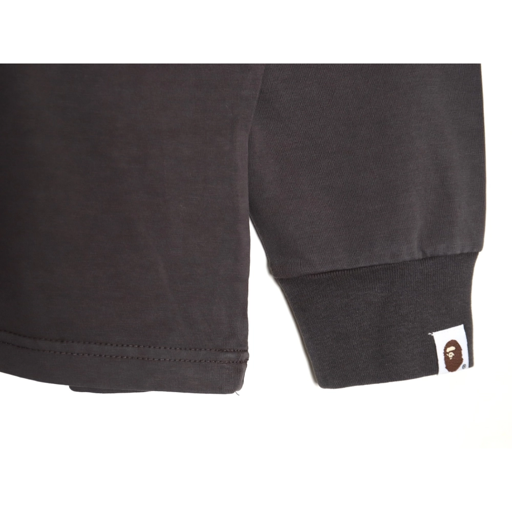 Bape small logo embroidered long sleeve T-shirt TSK1,All order with free shipping Bape