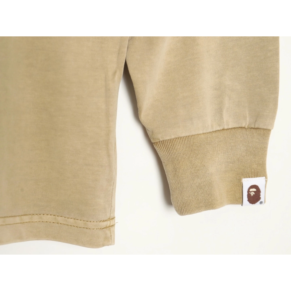 Bape small logo embroidered long sleeve T-shirt,All order with free shipping Bape